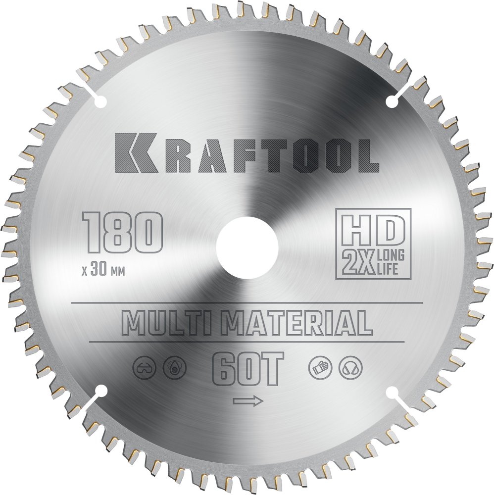 KRAFTOOL Multi Material 180х30мм 60Т, диск пильный