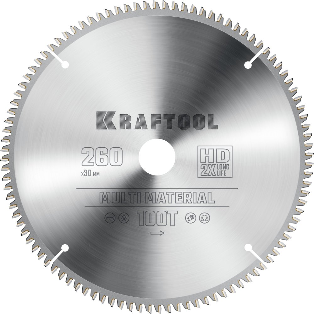 KRAFTOOL Multi Material 260х30мм 100Т, диск пильный