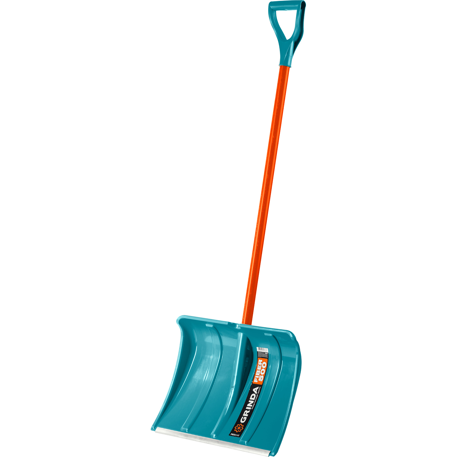 GRINDA FIBER-500, ширина 500 мм, пластик, с алюминиевой планкой, особопрочный легк. черенок из фибергласса, V-ручка, снеговая лопата, PROLine (39940)
