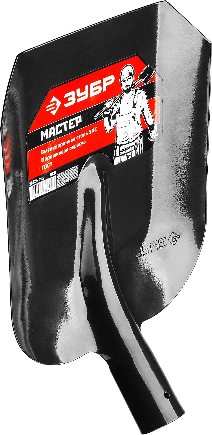 ЗУБР Мастер, 360х230мм, полотно 1.6мм, закалено, без черенка, совковая лопата, тип ЛСП (39426)