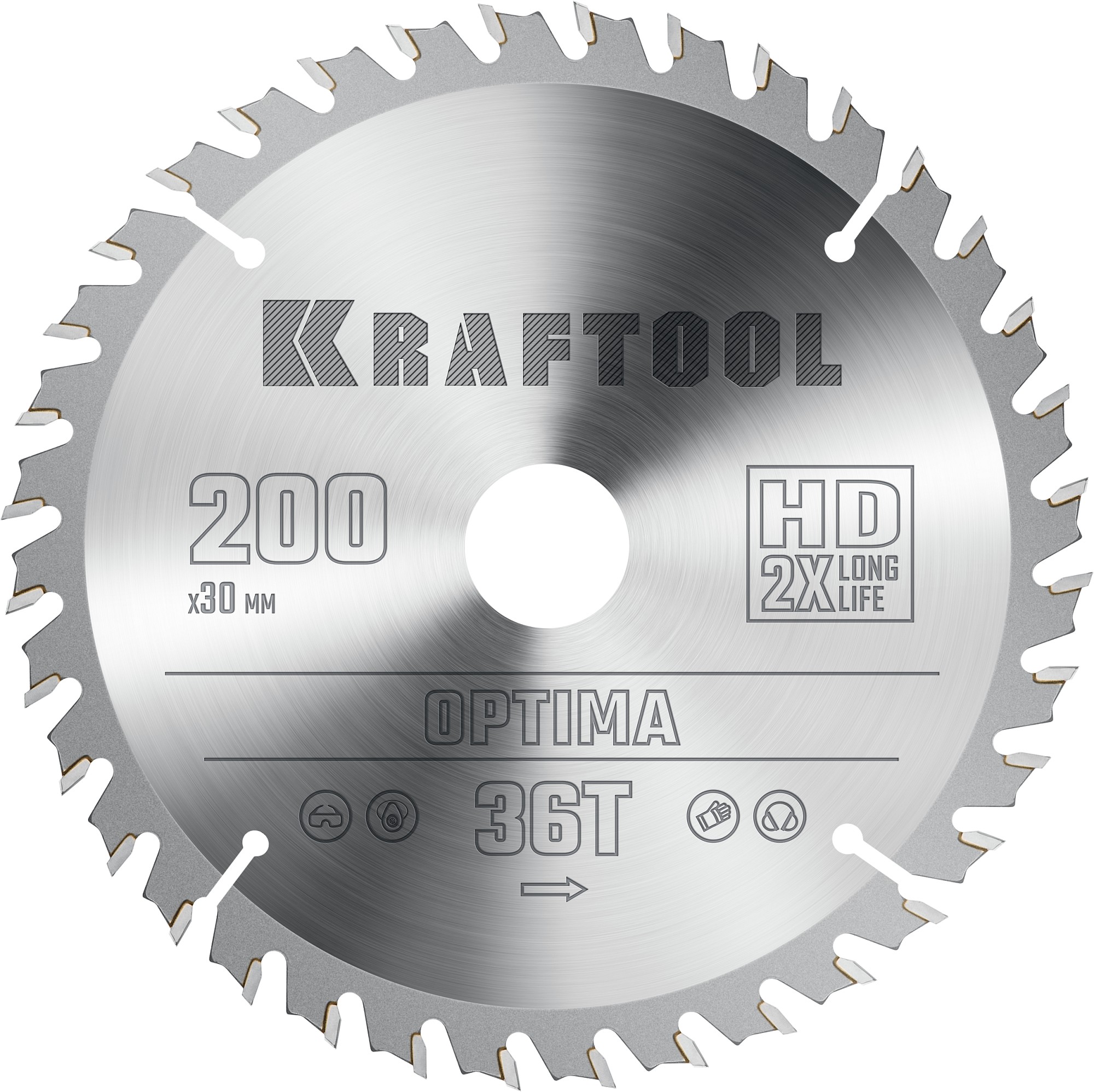 KRAFTOOL Optima 200х30мм 36Т, диск пильный по дереву