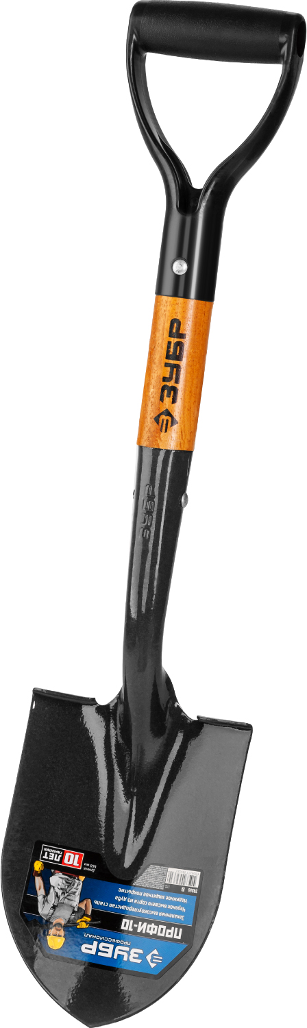 ЗУБР Профи-10, 210х150х660мм, полотно 1.7мм, закалено, черенок из дуба высш. сорта с рукояткой, автомобильная лопата, ПРОФЕССИОНАЛ (39355)