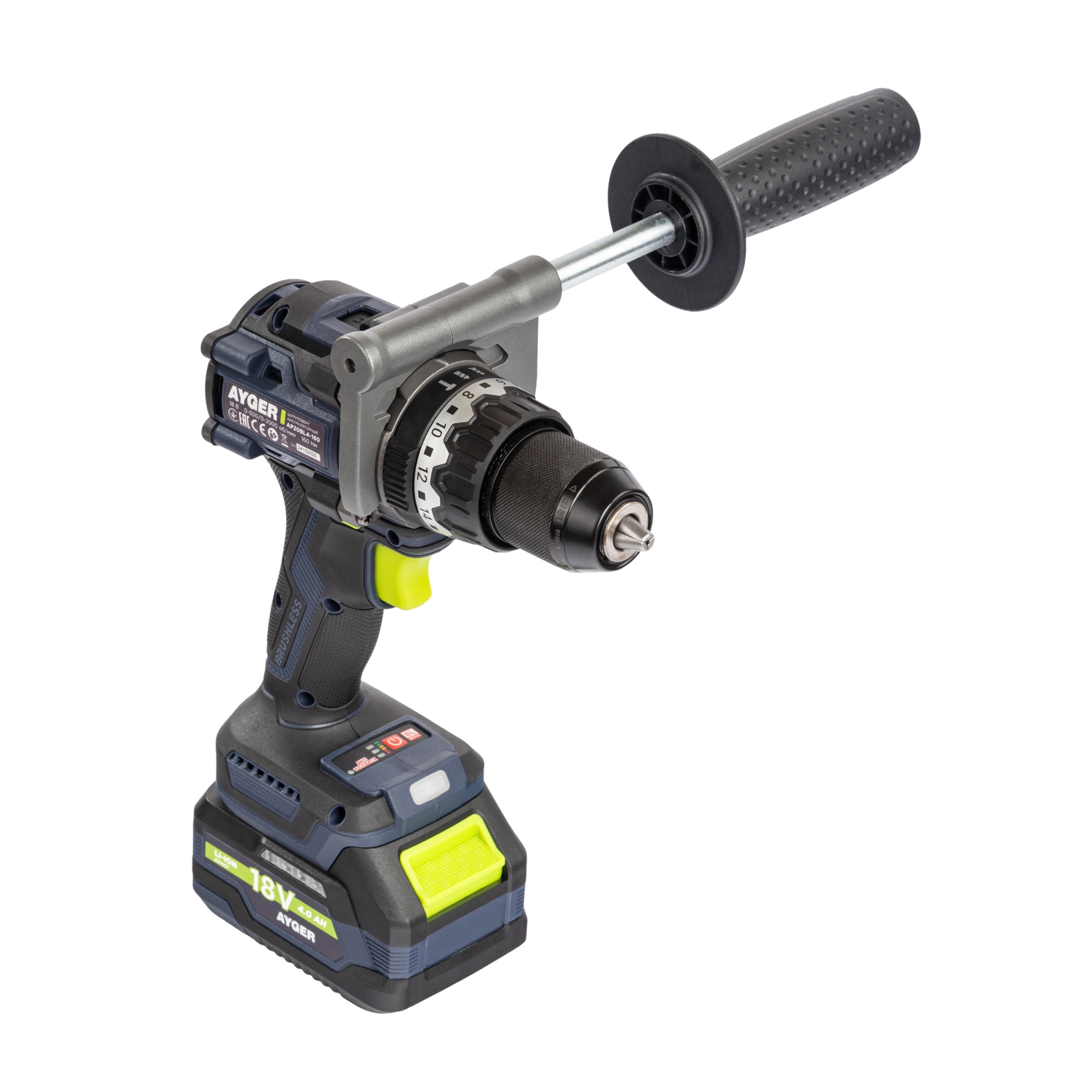 Дрель-шуруповерт AYGER AP20BL4-160