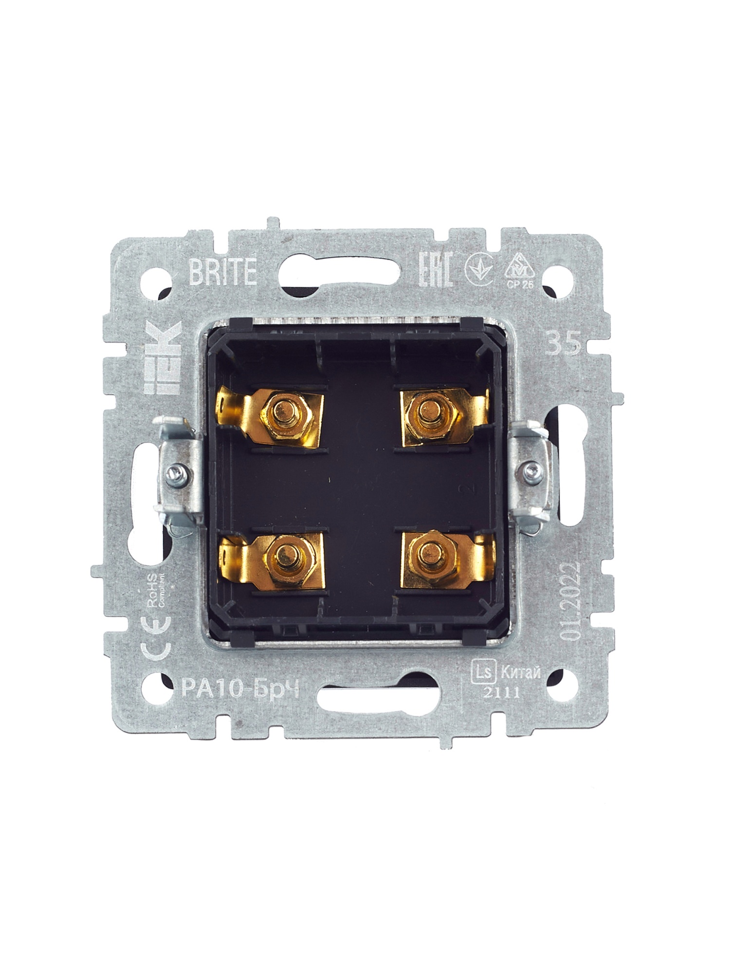 BRITE Аудиорозетка 4-местная РА10-БрЧ черный IEK